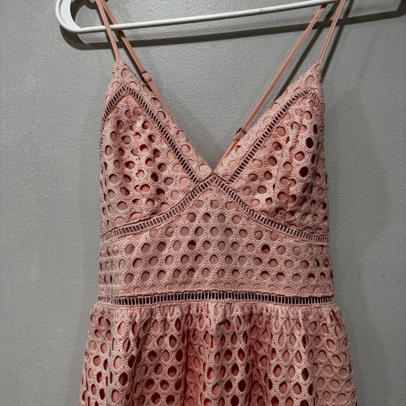 Abercrombie & Fitch Pink Crochet Lace Eyelet Dress XS - Picture 4 of 9